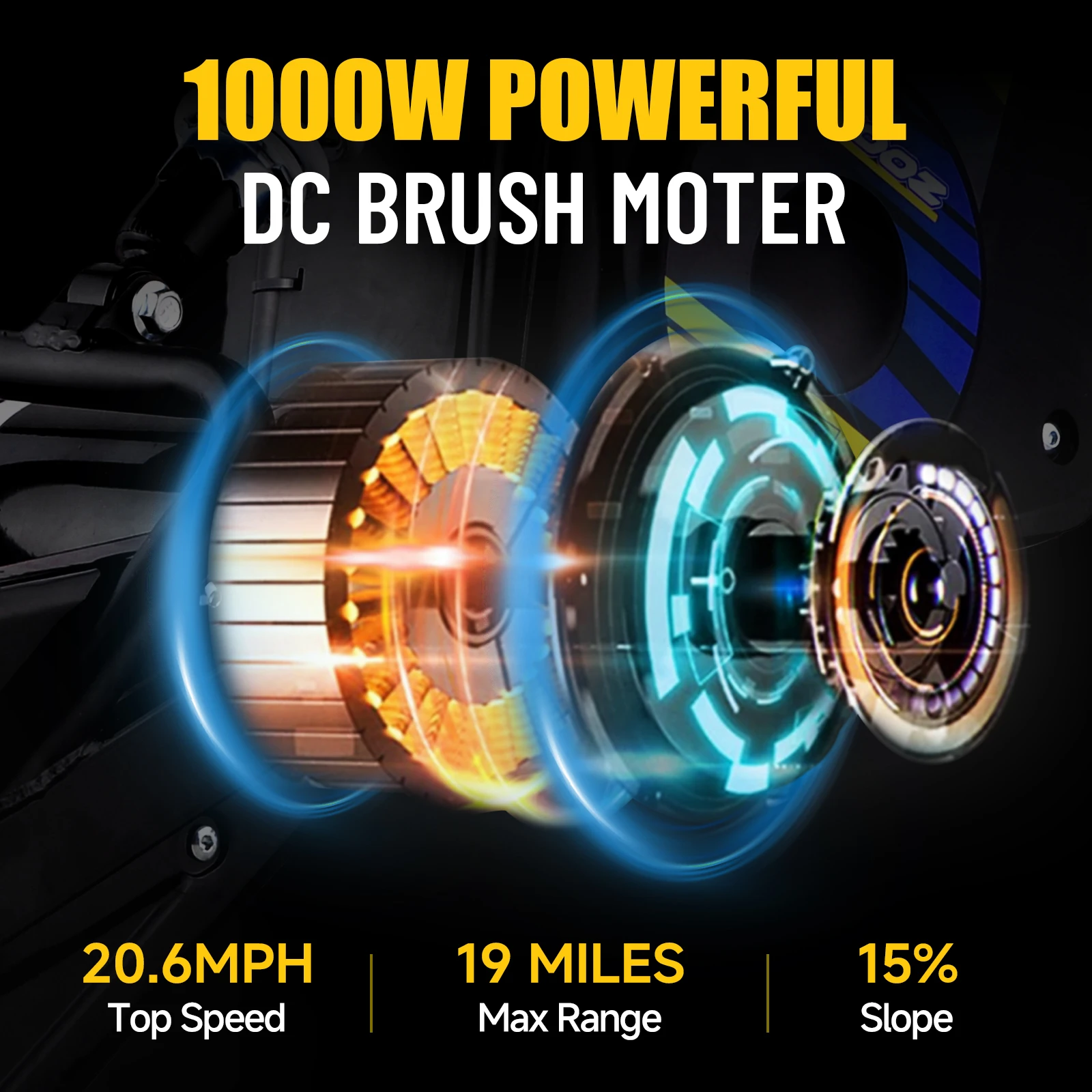 KOOZ HP112E PRO 36V 1000W Electric Motorcycle for Kids, Electric Dirt Bike Up to 20.6 MPH & 19 Miles Long-Range.