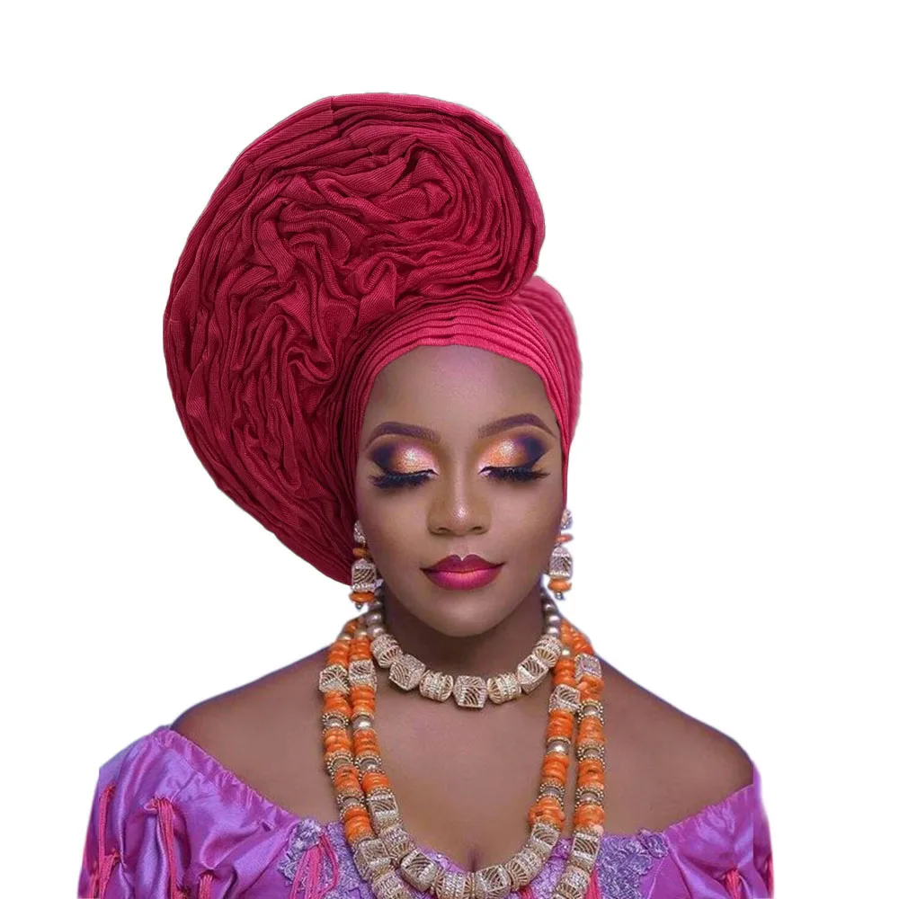 

African Head Wraps Nigerian Ruffles aso oke headtie