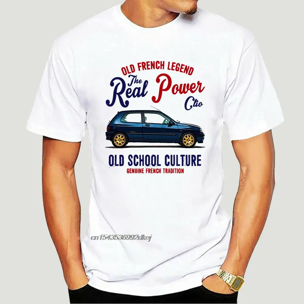 Vintage French Car Williams Clio Cotton T-Shirt Style Denim Clothes Camiseta T Shirt Cat Windbreaker Pug Tshirt 1638A