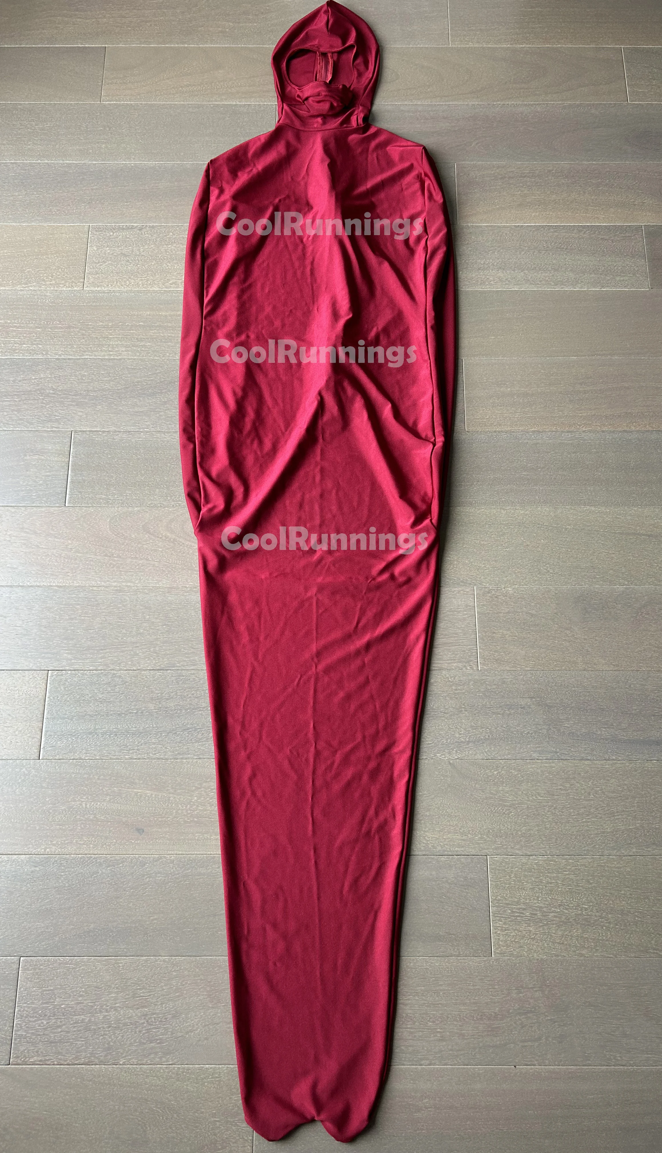 Faceless Mummy Unisex Cosplay Stage Spandex Zentai Body Sleeping Bag With Internal Sleeves-Back zipper