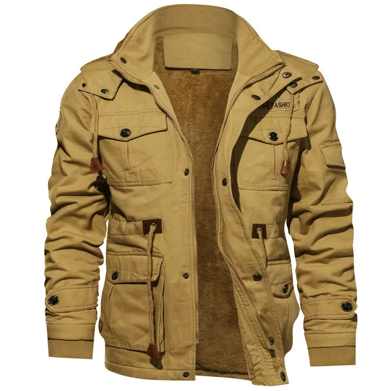 Thick Medium Length Washed Cotton Jacket Added Fleece Cotton Jacket Oversized Loose Stand Up Collar Warm Windproof Comfor