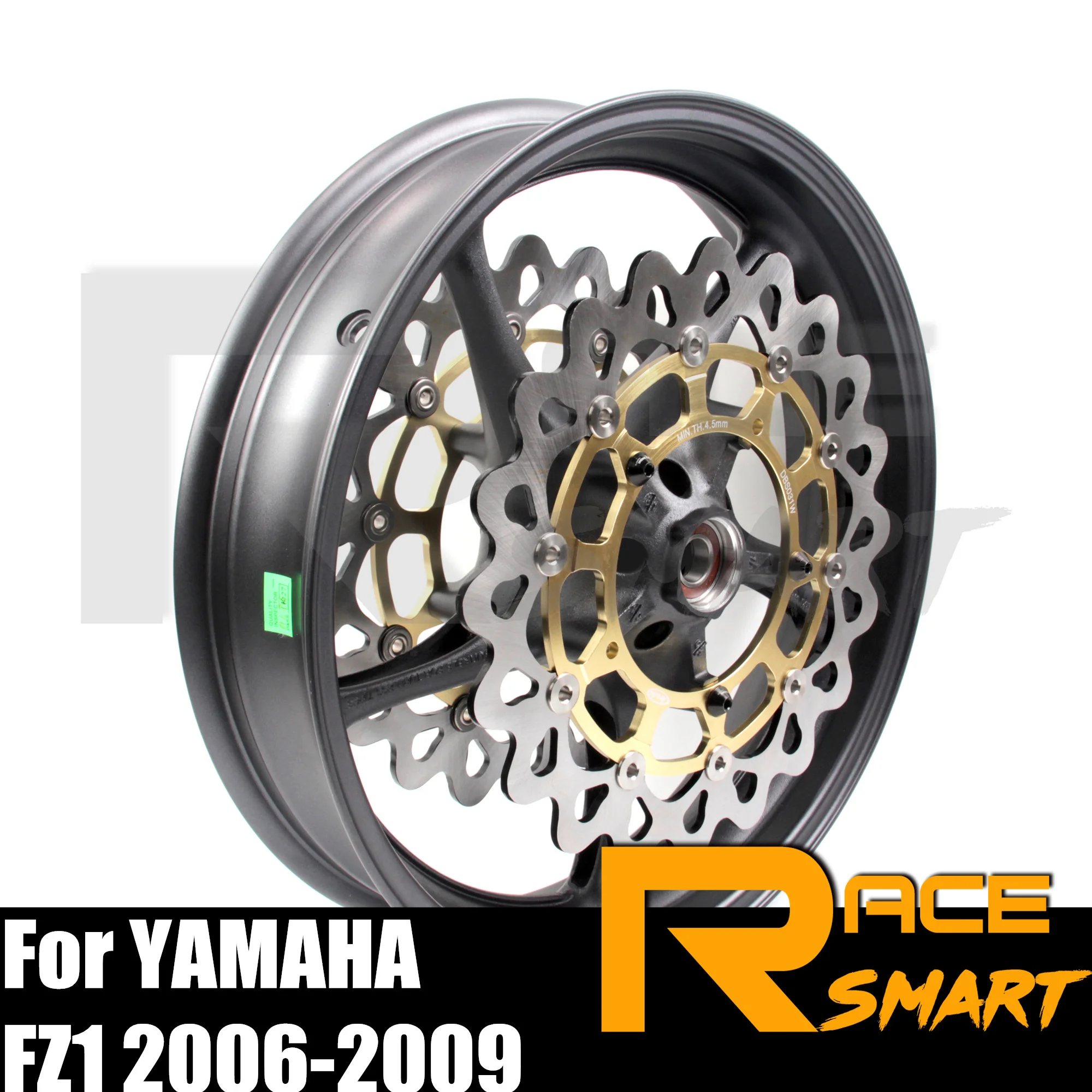 

Передние диски для тормозных дисков для YAMAHA FZ1 2006-2009, тормозные диски для мотоциклов с ЧПУ, обод колес и плавающие тормозные диски, родители, цвет черный 2007 2008