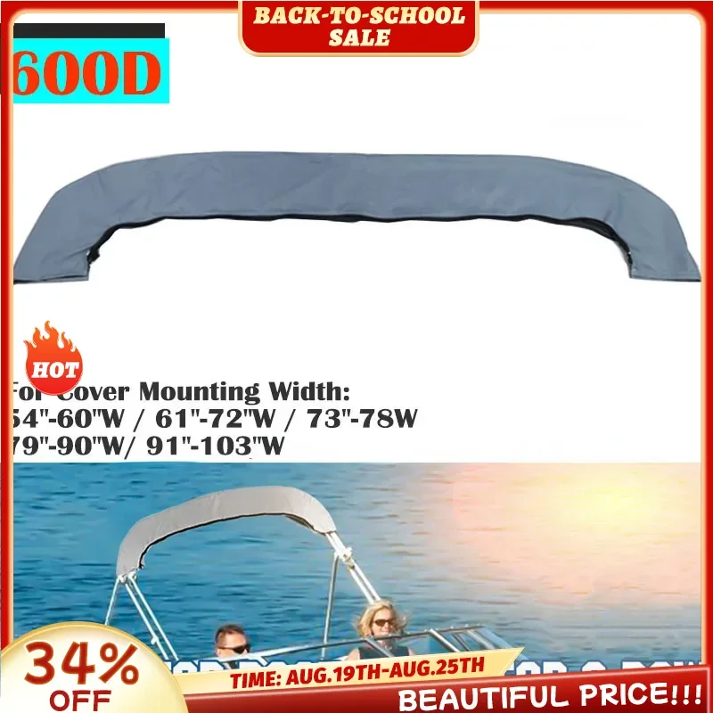 Boat Cover 600D 3 Bow Bimini Top Boot Cover Waterproof Yacht Boat Cover