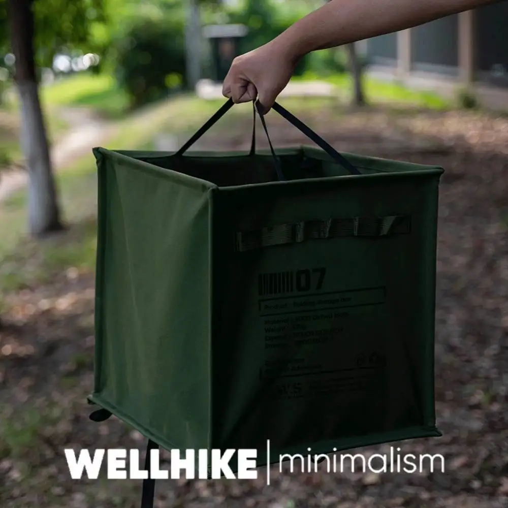 WELLHIKE Camping Recycle Bin Portable Lawn & Leaf Waste Bag Foldable Trash Can Stolen Goods Basket for Hiking Fishing Backpacker