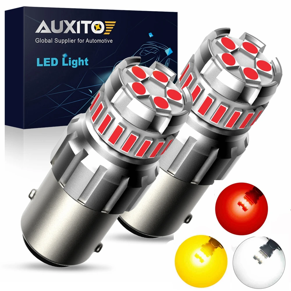 AUXITO 2X P21W BA15S LED 1156 7506 BAY15D 1157 P21/5W LED žárovky super nepopsaný auto světel červená bělouš brzda světel couvat lampa DRL