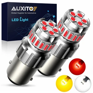 AUXITO 2X P21W BA15S LED 1156 7506 BAY15D 1157 P21/5W Светодиодные лампы Супер яркие автомобильные фары Красный Белый стоп-сигналы Фонарь заднего хода DRL