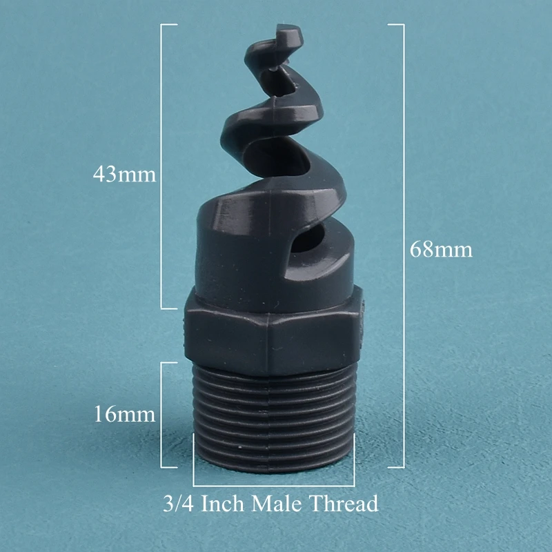 UPVC Dark Gray Spiral Nozzle - Corrosion Resistant Industrial Spray Head