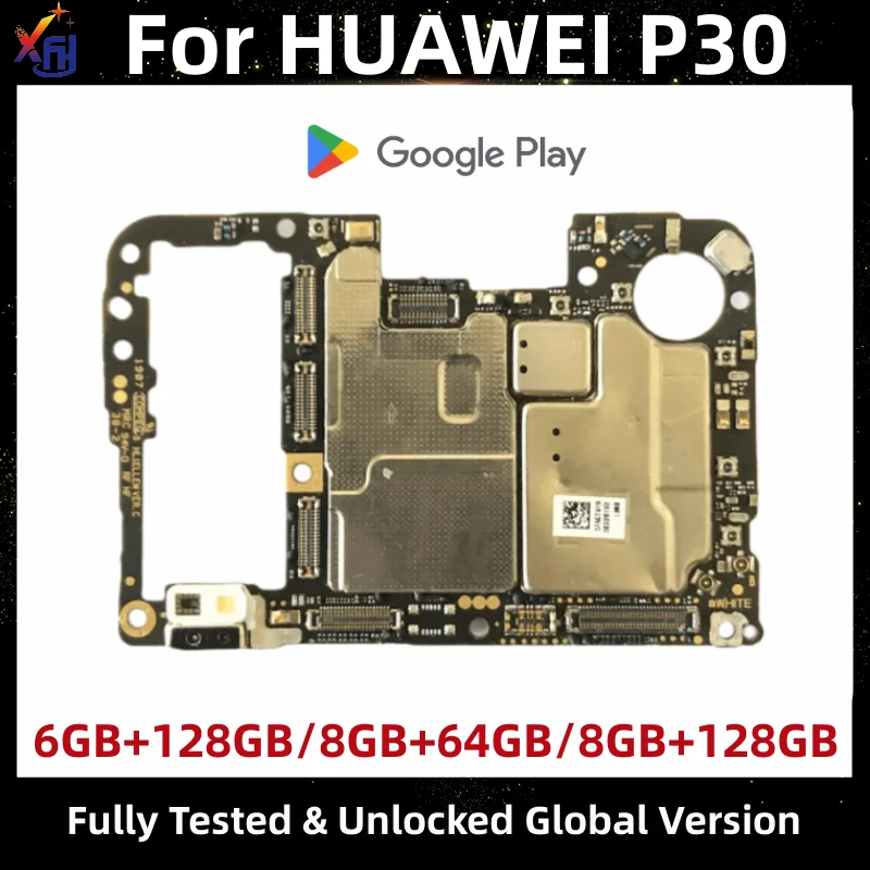 

Motherboard for HUAWEI P30, Unlocked Logic Board, Global Version, 64GB, 128GB, 256GB, with Google Play Store Installed