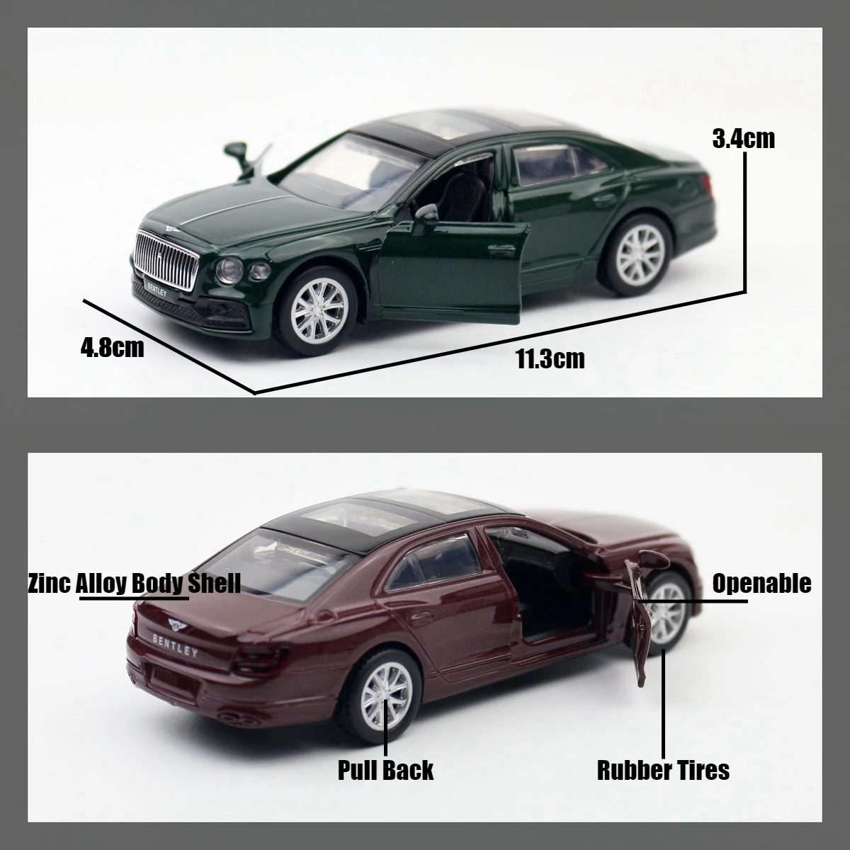 1/47 Bentley Flying SPUR HYBRID Toy Car For Children Diecast