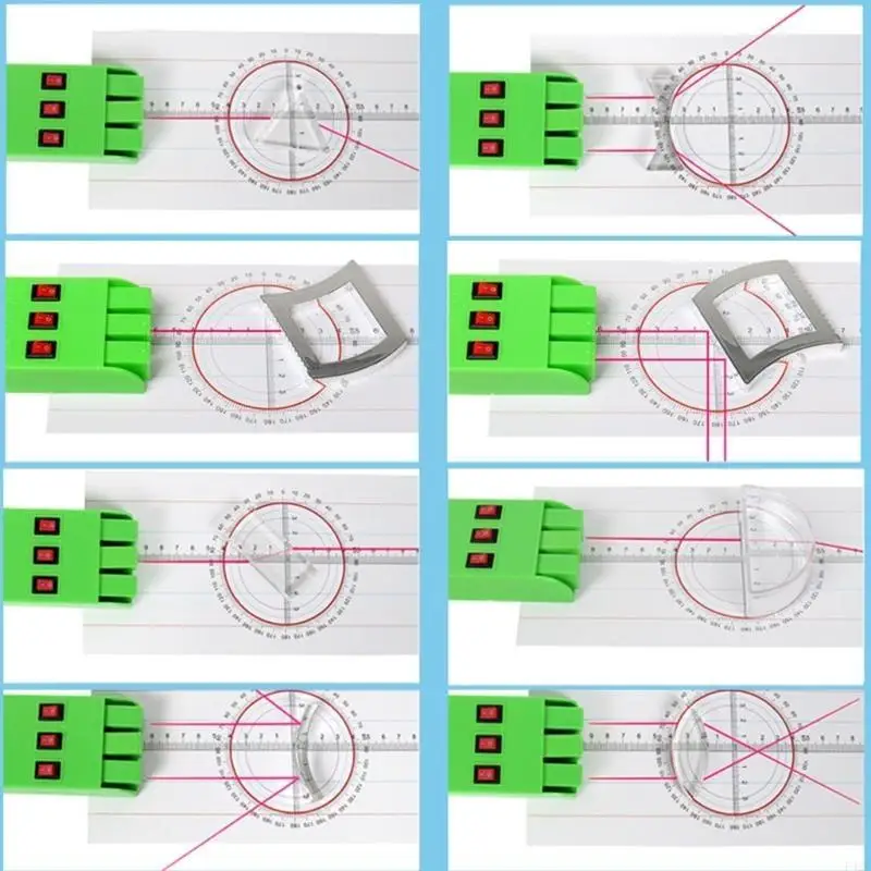 F42D 10Pcs물리학 교육용 아크릴 광학 렌즈 세트, 물리학 광학 실험 세트