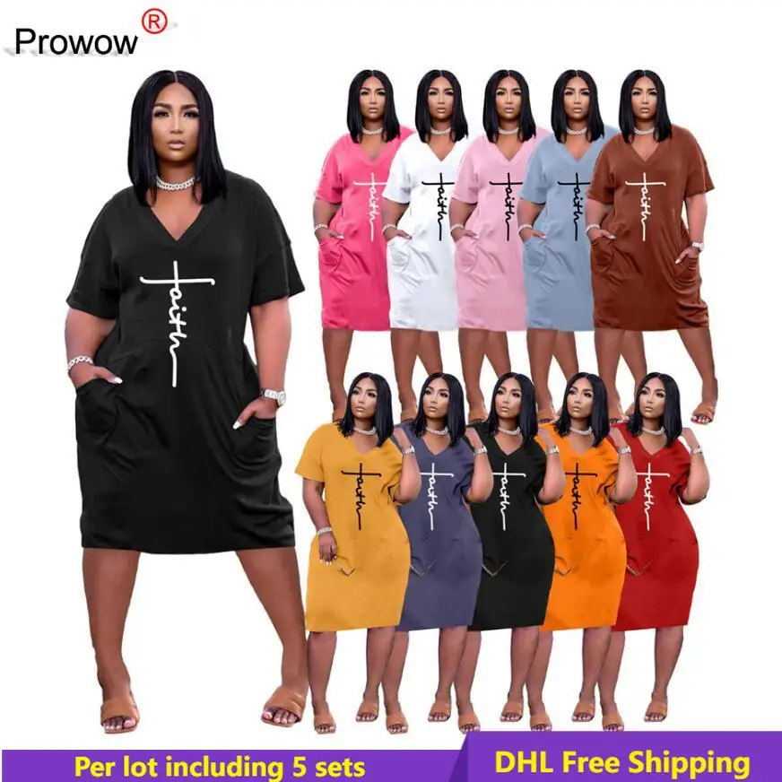 Faith Dresses Women Bodycon Dress Short Sleeve V Neck Skirt Casual