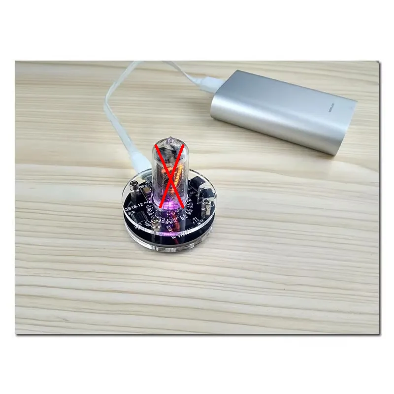 QS18-12 Single tube glow clock DIY Creative Retro Nixie clock Tabletop decoration boys gift Whitout Tube 3