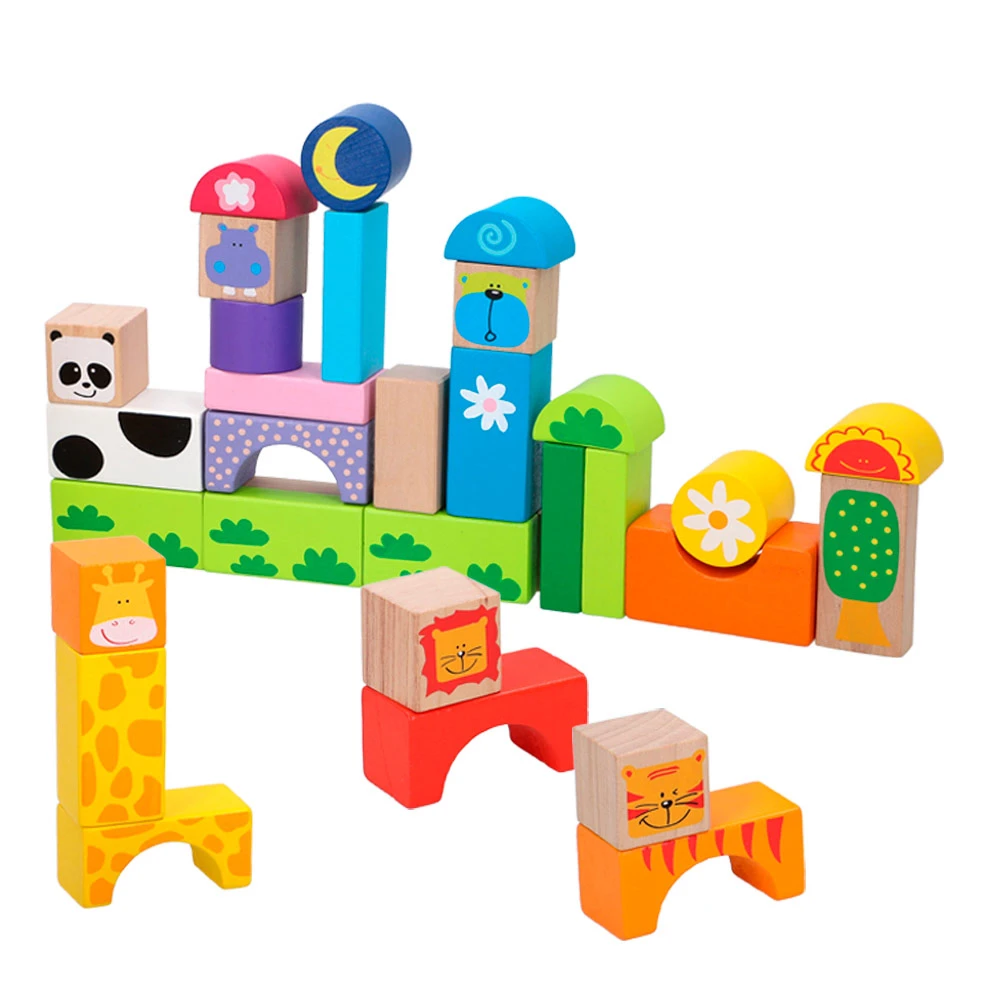 Juegos bloques animales de madera 32 piezas WOOMAX, juguetes madera, Juguetes montessori, Bloques de madera, Juguetes niños, Juguetes de construcción de madera, Juguetes bebe 1 año, bloques madera construcción juguete|Bloques de madera|