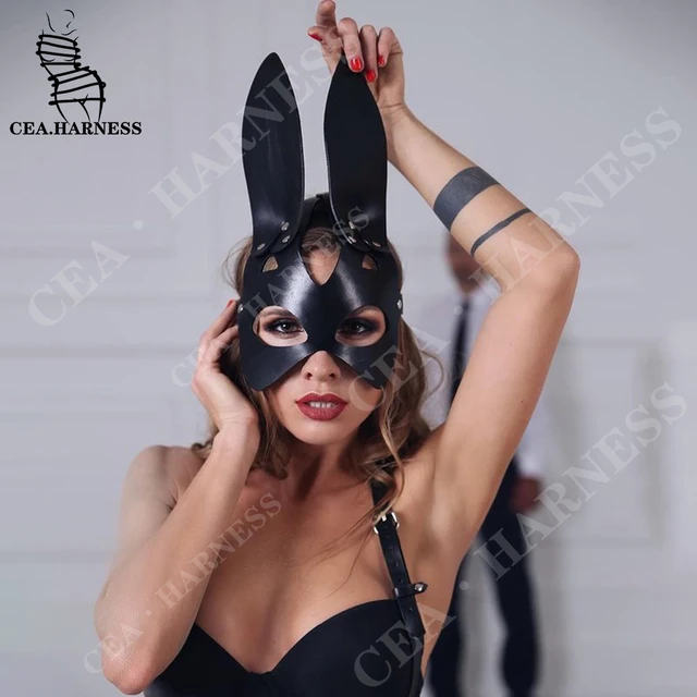 Sexy Leather Mask BDSM Bondage Half Face Fancy Masks Sex Toys For Women Men  Fetish Punk Goth Cosplay Games Halloween Bunny Mask - AliExpress