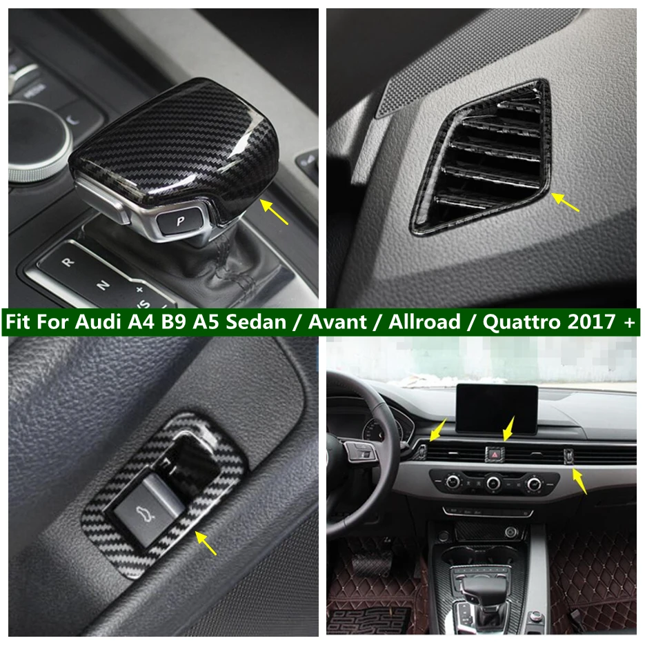 

Car Gear Head Knob / Air Outlet / Trunk Button Switch Cover Trim For Audi A4 B9 A5 Sedan / Avant / Allroad / Quattro 2017 - 2020