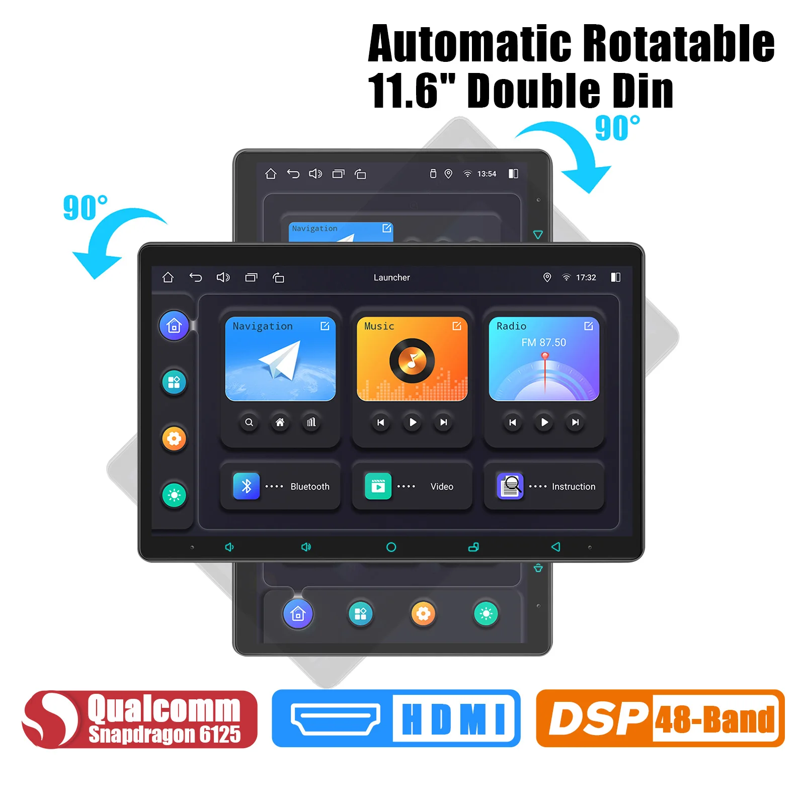

JOYING New Arrival 11.6"Universal Double Din Android Car Stereo Radio Head Unit 1920*1080 8GB+128GB Support Carplay Android Auto
