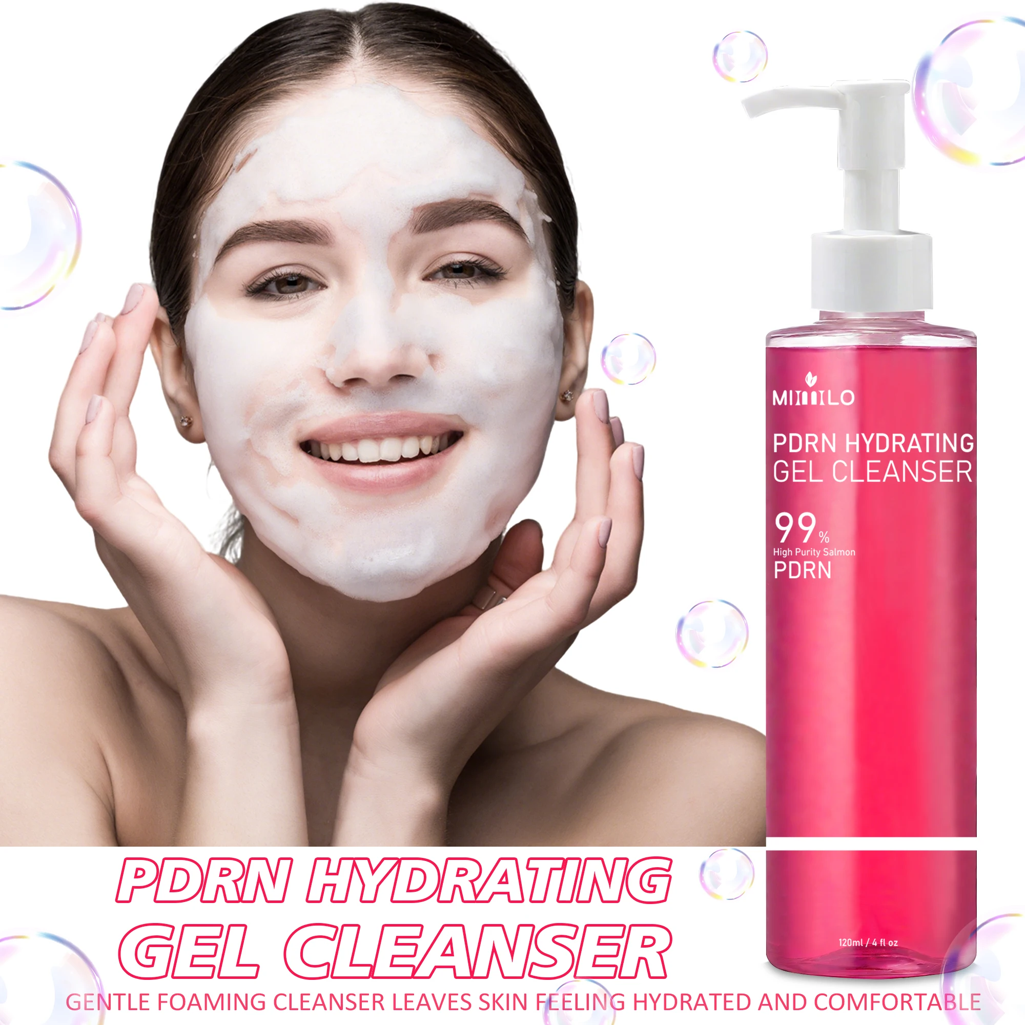 DNA PDRN Salmon Pink Foam Cleansing Gel, Containing PDRN, Controls Oil, Removes Blackheads, Deeply Cleanses, Is Non-irritating_voghion.com
