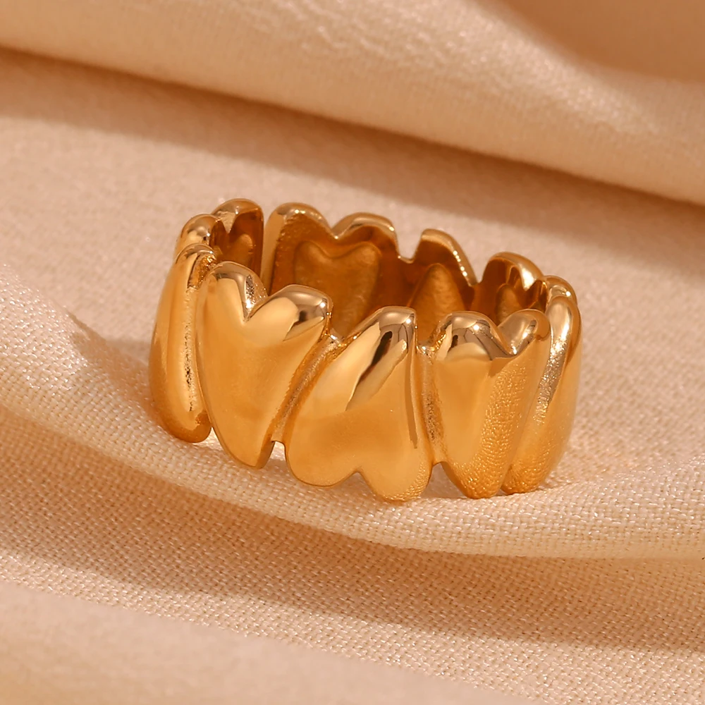 Art Heart Ring Hypoallergenic 316L Stainless Steel Rings
