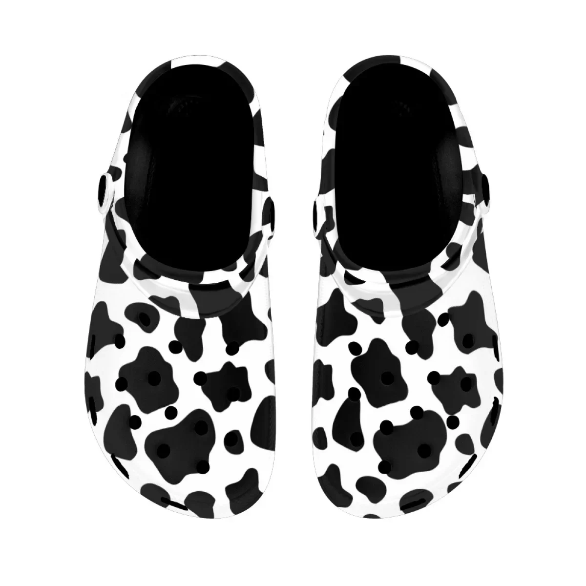 Casual Ladies Indoor Slippers Classic White And Black Cow Design Non-Slip Lightweight Sandals Women Breathable Slides Footwear