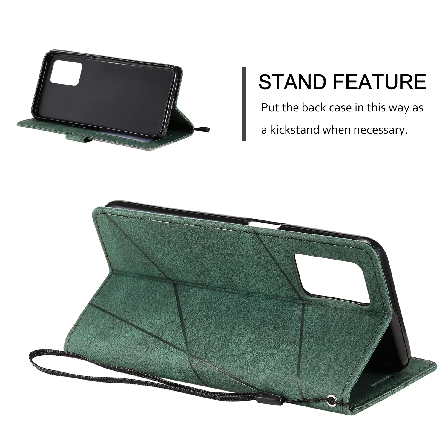 Leather Flip Case with Card Slot and Magnetic Closure - Wallet Etui