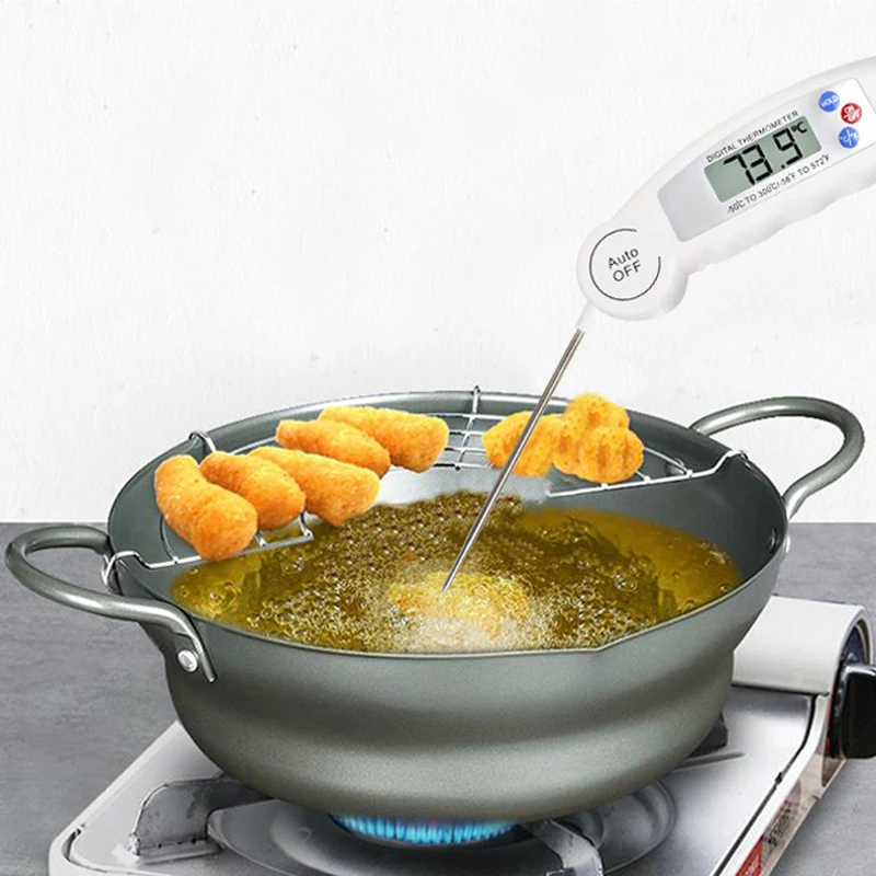 Foldable Thermometer Drink Measuring Tool Kitchen Oil Coffee Thermometer Barbecue Milk Water BBQ Digital Meat