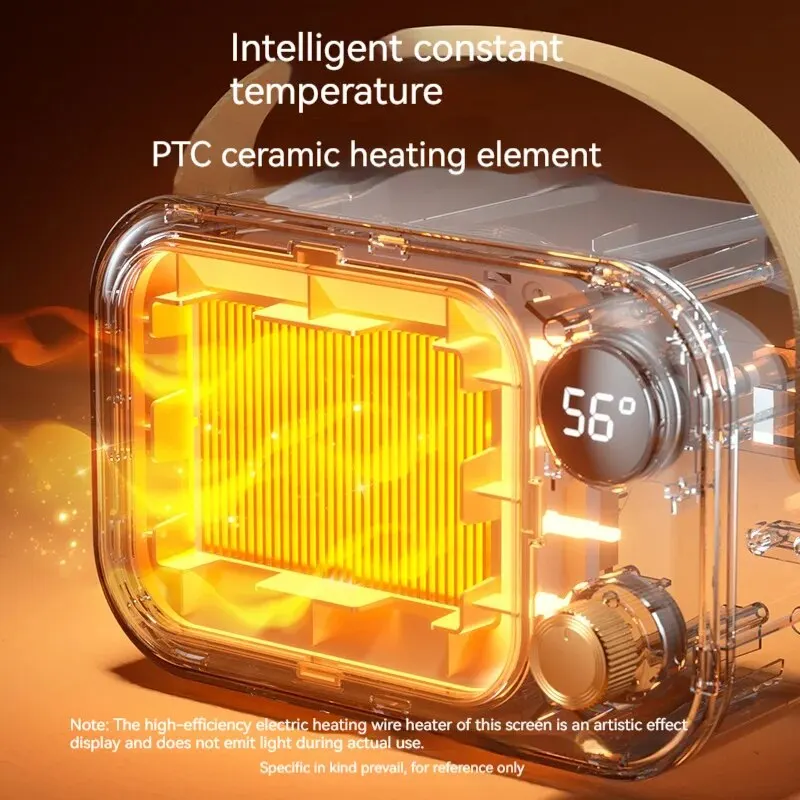Electric Heater Portable Heater LED Screen Electric Heater 1200W PTC Ceramic Fan Desktop Warm Blower Fan for Bedroom Household Home