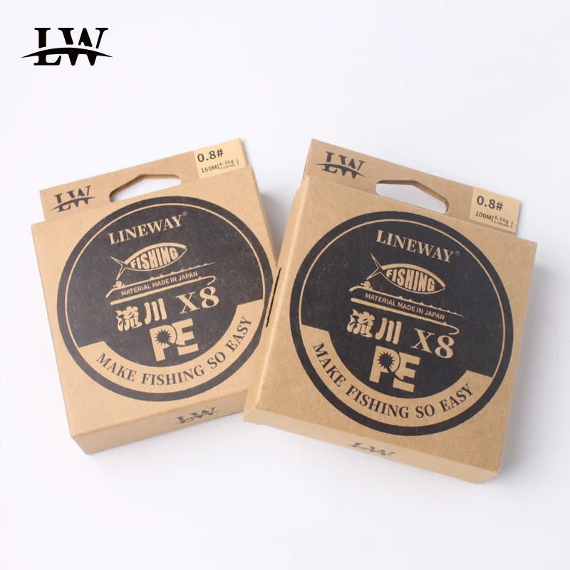 Kawa Fishing PE Line 8 Braided 150/100M 0.4/0.8/1.0/1.2/1.5/2.0/2.5/3.0# Durable Softs Strong Protofilament Imported From Janpan