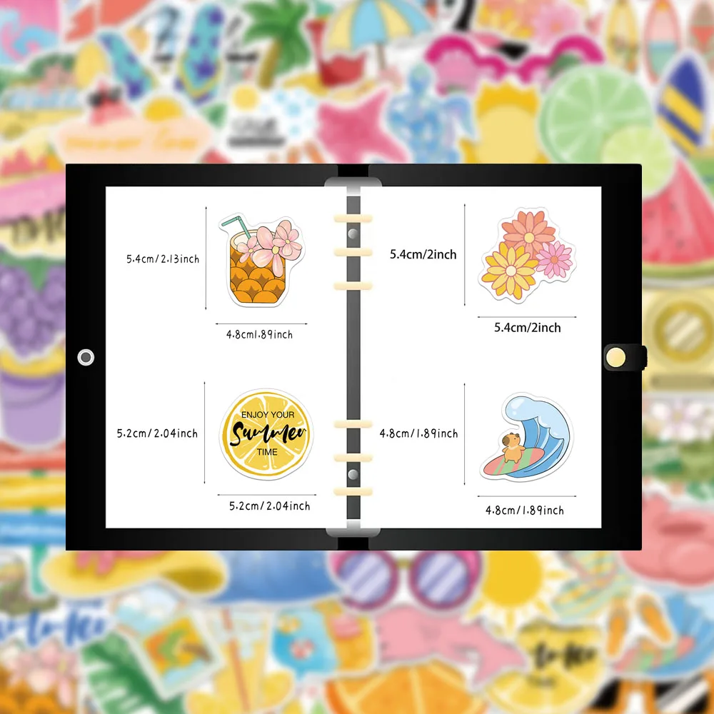 100개 크리에이티브 여름 캐릭터 스티커 DIY 개인 맞춤 계정 장식 재료 스티커