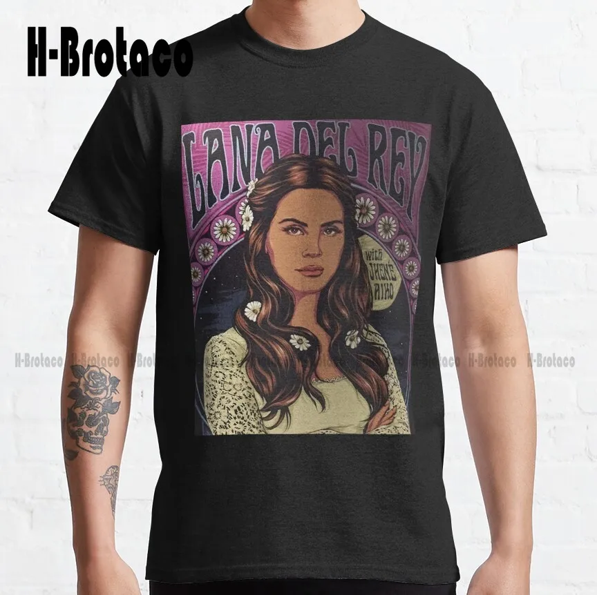 

Классическая футболка с анимацией Лана Дель Рей, забавный подарок на заказ, уличная одежда с забавным рисунком, мультяшная футболка, креативная забавная Ретро футболка унисекс