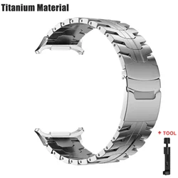 Luxury Titanium Stainless Steel Watch Strap Bracelet for Galaxy Watch 7 Ultra (Silver-Titanium)