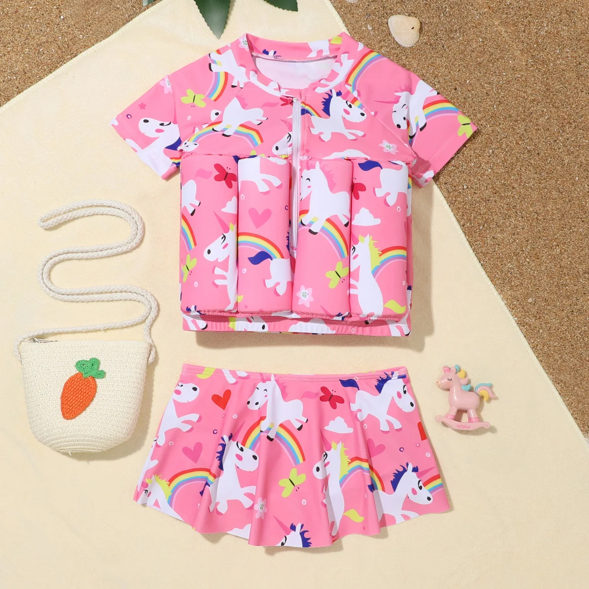 Children's Buoyancy Swimsuit Cartoon Print Swimwear Kid One-Piece Floating Rash Guards Bathing Clothes Boys Girls Swimming Suits children swimwear