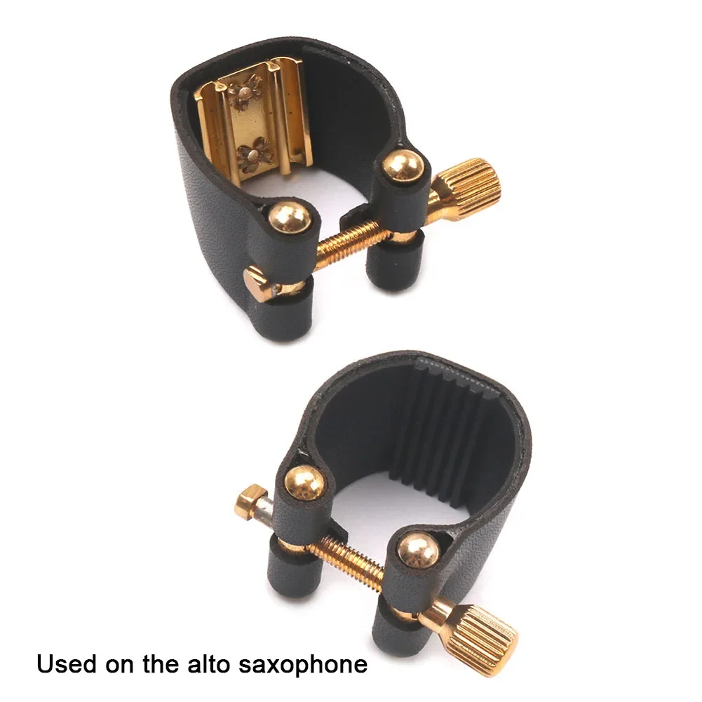 1x Tenor Sax Mouthpiece Ligature Saxophone Mouthpiece Leather Fastener Clip Ligatures For Tenor Sax Mouthpiece Accessories