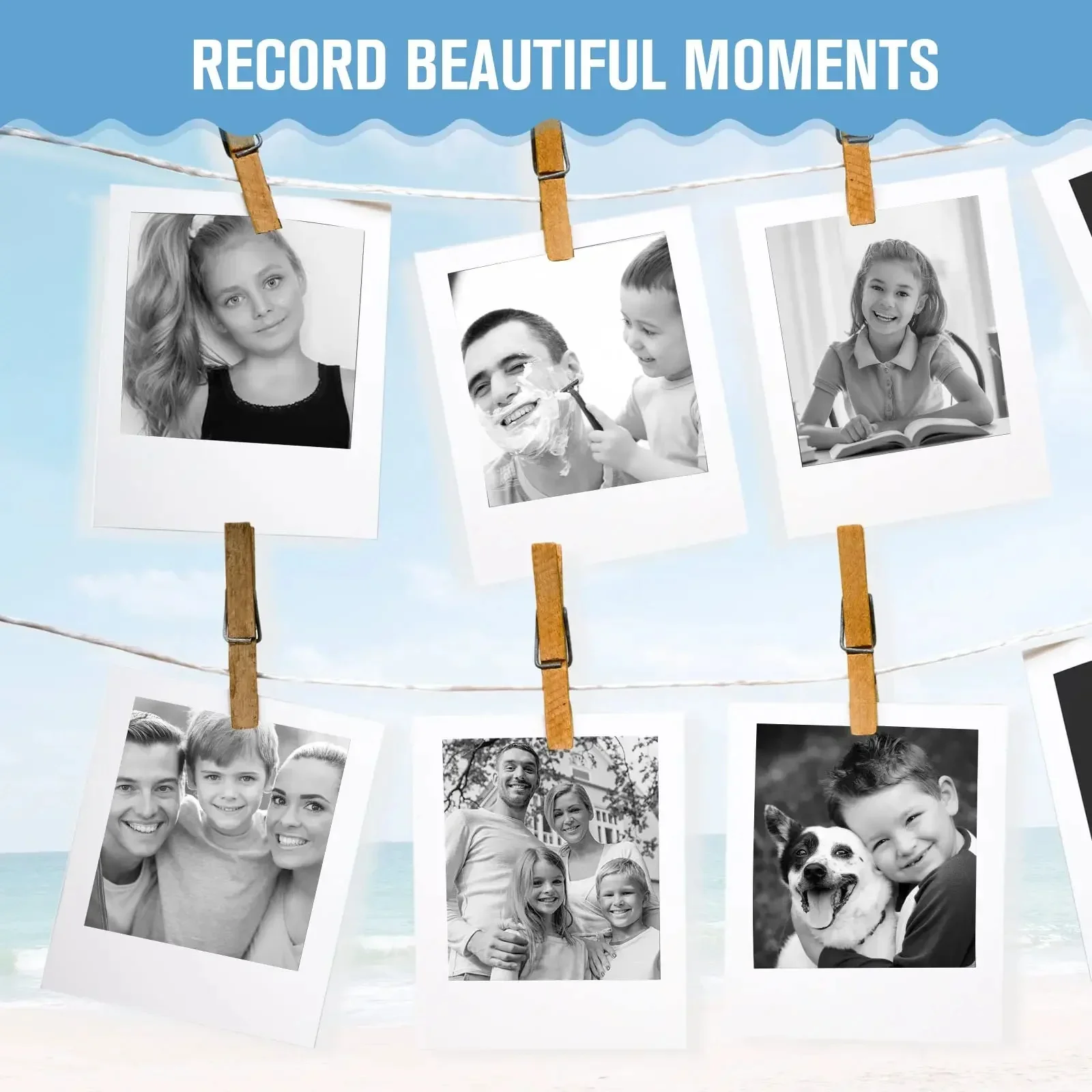 57mm 10 Rolls Thermal Printing Paper White Self-adhesive Label Sticker Photo for Inkless Mini Printer Kids Instant Print Camera