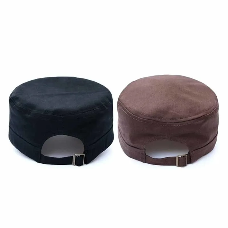 1 Stück Modische Unisex-Mütze in Fünf Farben, Verstellbar, Klassischer Stil, Schlichte Flache Vintage-Armeemütze, Kadetten-Militärpatrouillenmütze – Detail 13
