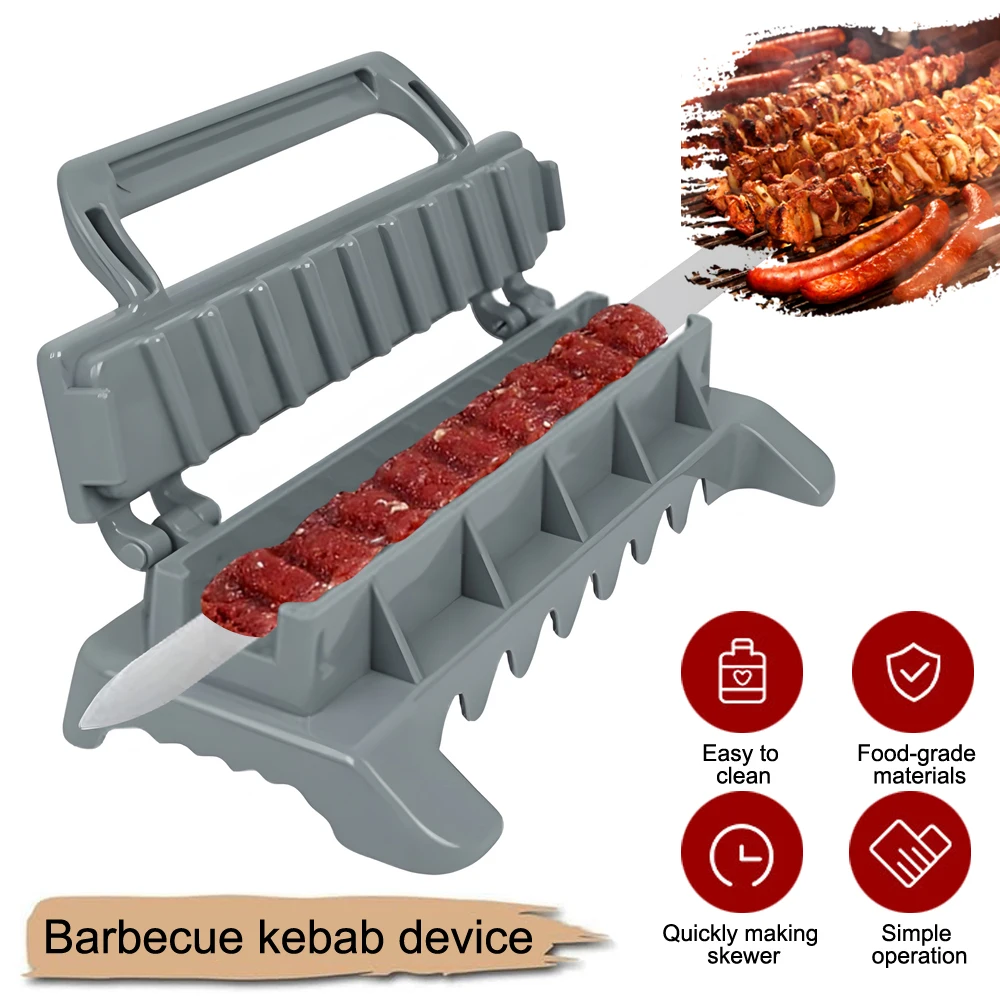 Single Row Kebab Maker Bbq Meat Skewer Machine Kebab Press Maker Reusable Plastic Bbq Skewer Preparation BBQ Tool