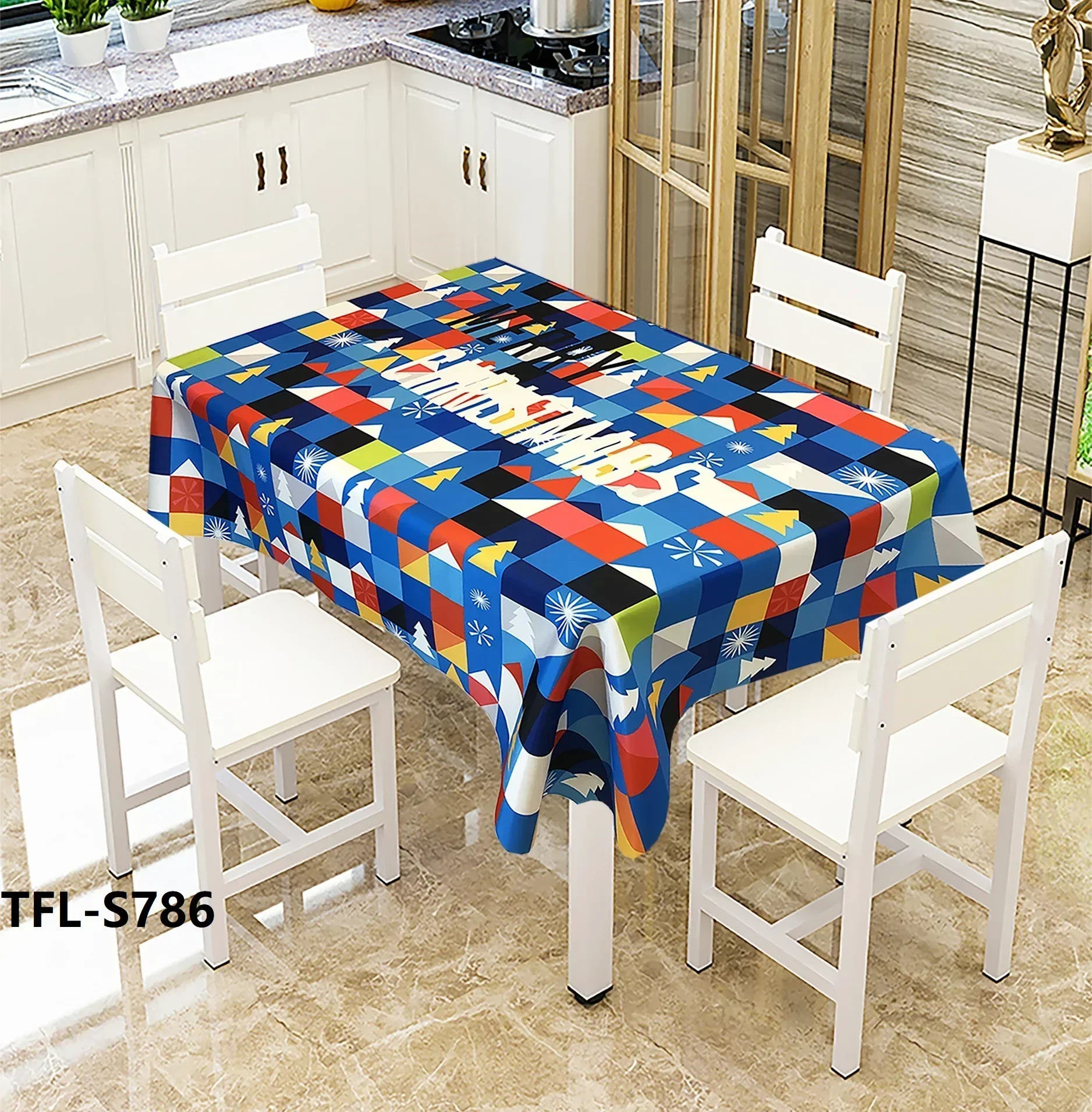 

2024 Waterproof Antifouling Creative Printing Tablecloth Christmas Tablecloth Digital Printing