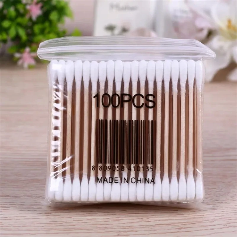 500pcs Double Head Cotton Swab Women Makeup Cotton Buds Tip for Wood Sticks Nose Ears Cleaning Health Care Tools 3