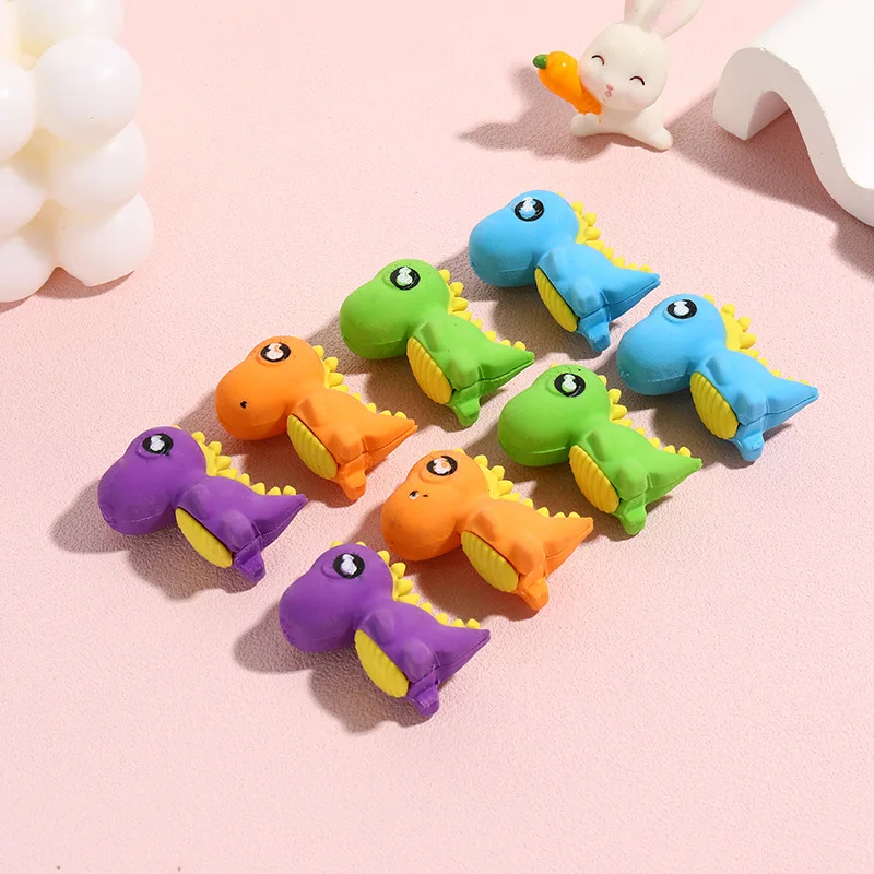 3Pcs/Lot Kawaii Cartoon Dinosaur Pencil Erasers 3D Creative Eraser Rubber for Kids Children Student School Stationery Wholesale 2