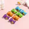 3Pcs/Lot Kawaii Cartoon Dinosaur Pencil Erasers 3D Creative Eraser Rubber for Kids Children Student School Stationery Wholesale 2