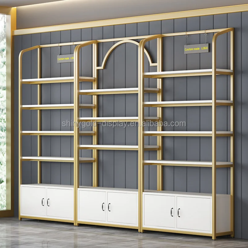 맞춤형 고급 화장품 진열장 화이트 리테일 메이크업 디스플레이 쇼케이스 디자인 가구 화장품 선반 진열대