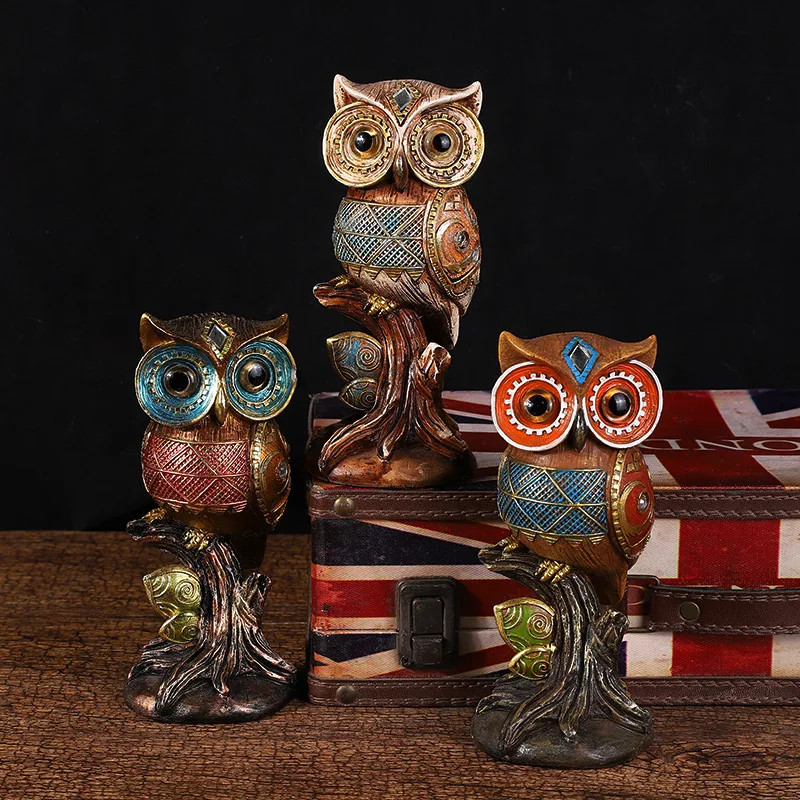 

Classical Owl Decorative Figurines Rome Decor Resin Craft Ornament Office Decoration Ornaments Desk Home Decoration Accessories