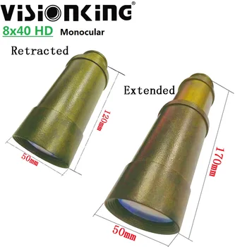 Visionking 8x40 Portable Telescopic Metal Body Fully Coated Lens Bak4 Monocular Extend Pirate Spyglass Hunting Camping Traveling