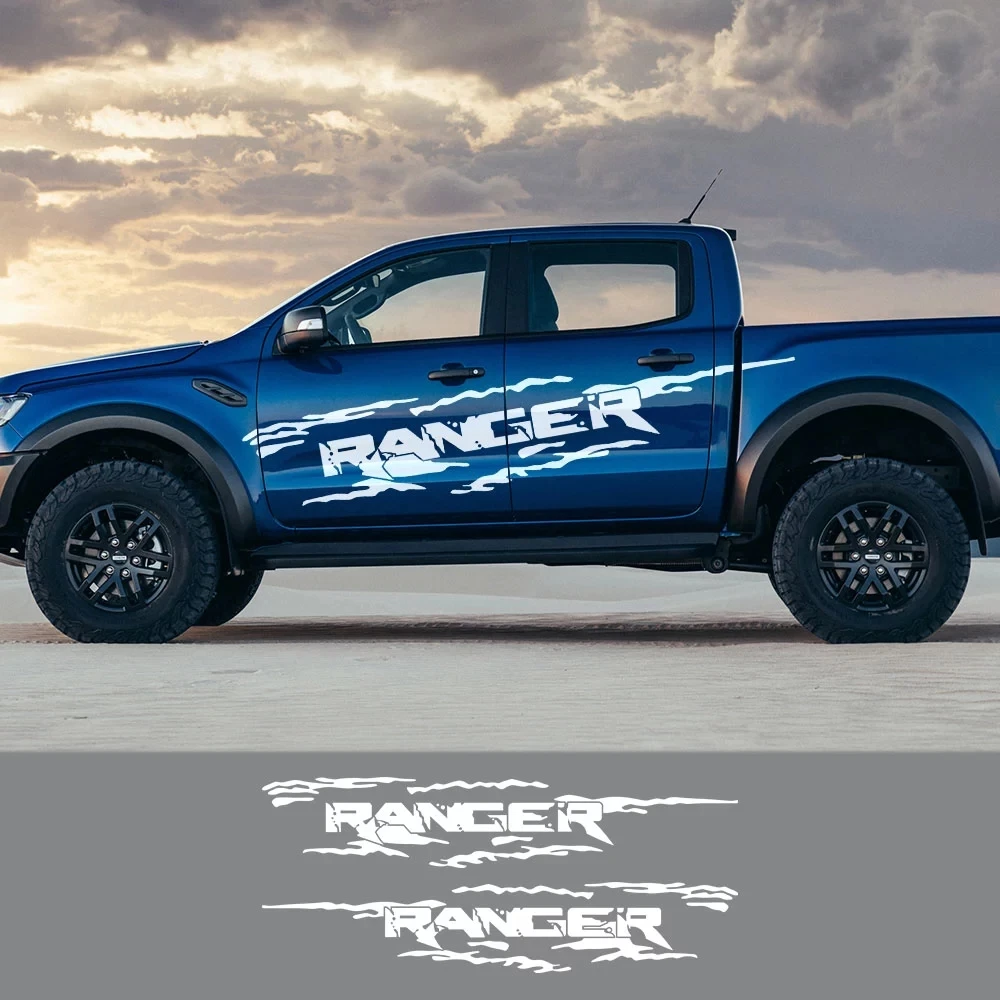 

2PCS For Ford Ranger Raptor Pickup Off Road Decals Car Styling Door Side Stickers Auto Vinyl Graphics Body Decor Car Accessories