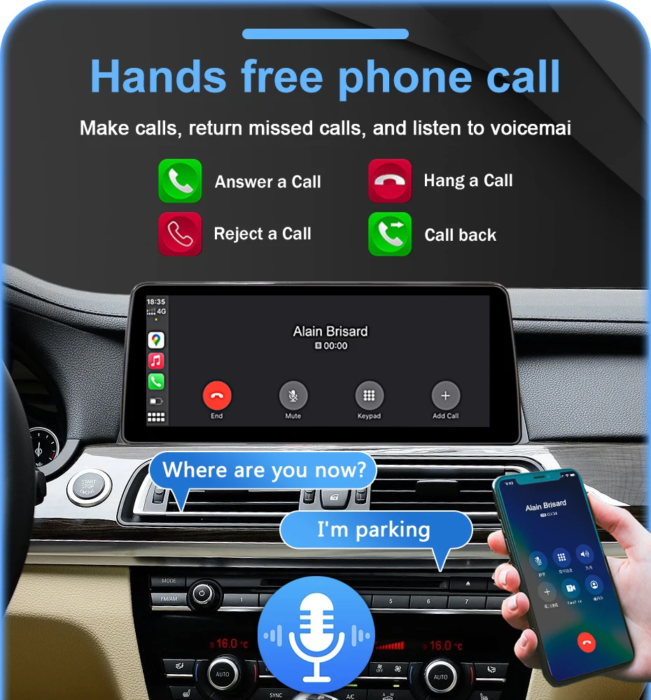 Carplay Android Auto 1920*720P Linux Auto Multimedia Bildschirm Stereo Für BMW 7 Serie F01 F02 2009-2015 CIC NBT Bluetooth Autoradio – Detail 14