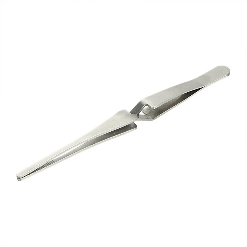Stainless Steel Tweezers Cross Reverse Round Head Reverse Fork Nie Pointed labor-Saving Pinch Fixed Self-locking Clip Philately tweezer tool