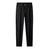 Simple Classic pure black jeans men's elastic soft slim-fitting small straight fashionable all-match office business casual pant 4
