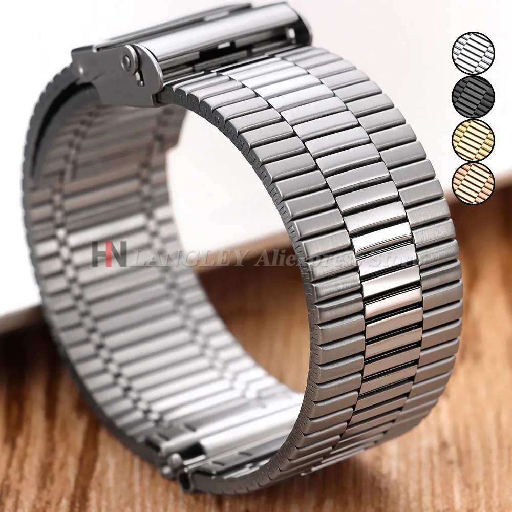 Elegant Stainless Steel Watch Strap – Matte & Polished Finish, Quick Release Bracelet