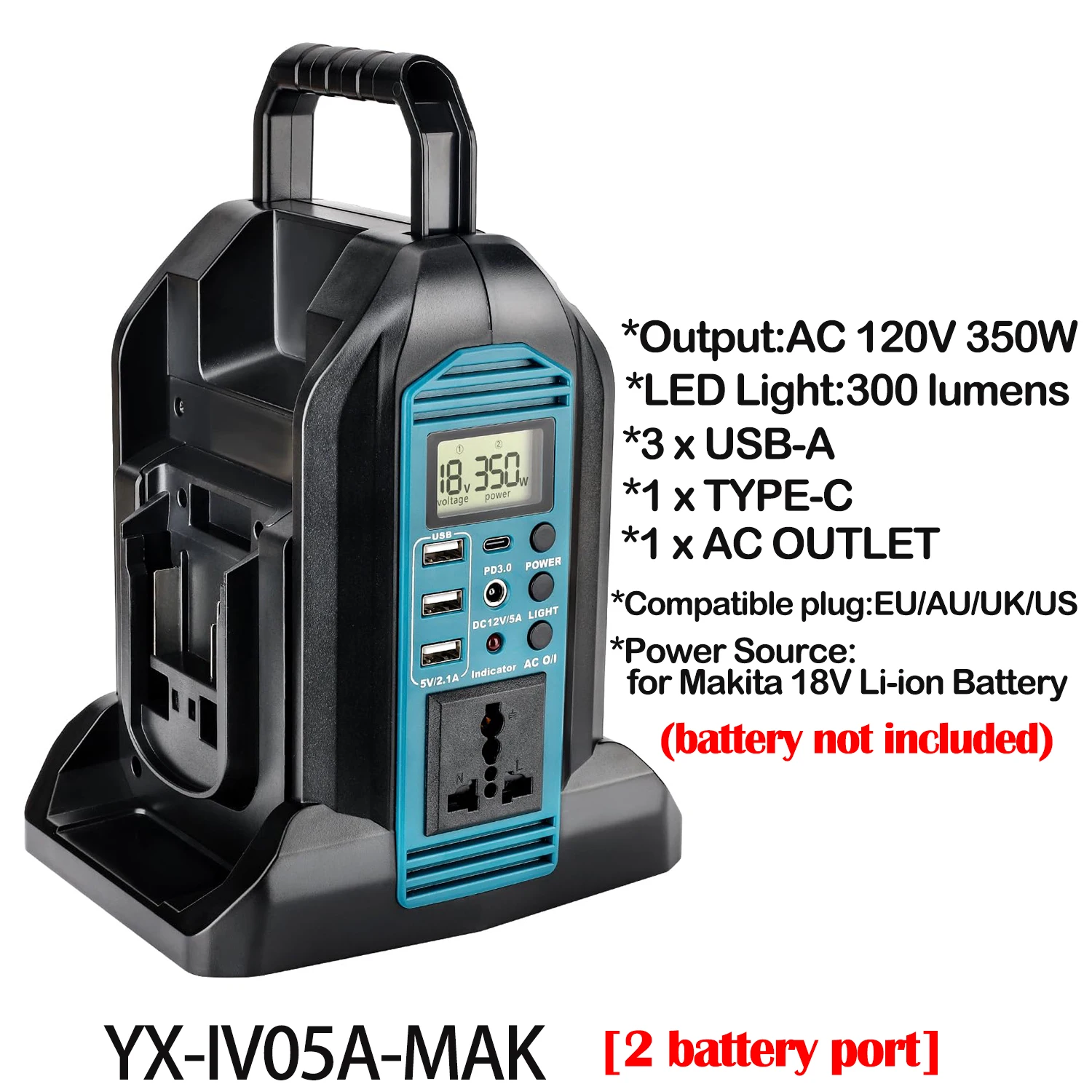 マキタ 18Vバッテリー対応 350Wパワーインバーター Amazon.co.jp: Hipoke マキタ18Vバッテリー対応350Wパワー