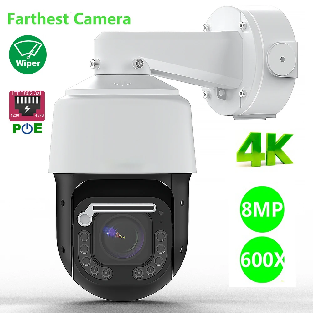 4K 8MP 600X ZOOM POE IMX415 RTMP Humanoid Tracking High Speed Dome PTZ Wiper IP Camera ONVIF 12mp 4k poe with wiper high speed dome ptz wifi ip camera outdoor ai human tracking wireless camera rtsp 990x zoom color camera