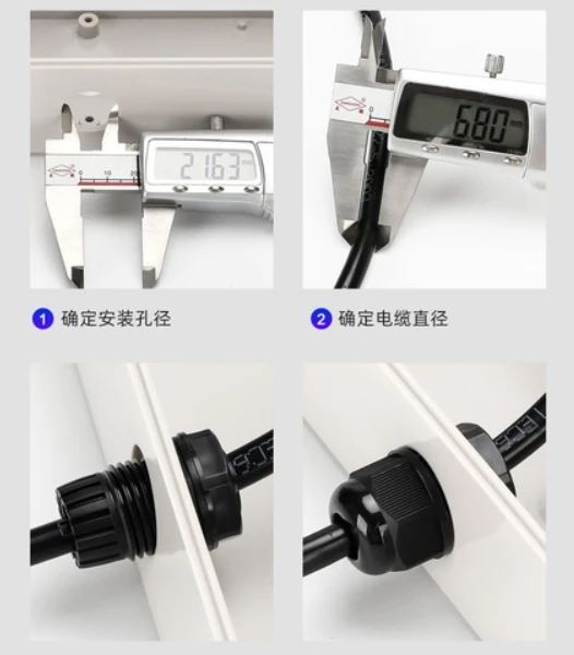 Black 1/2/5/10PCS PG16PG9PG25PG36 Pastic Waterproof Electric Cable Gland Nylon Cable Entry Pass Wire Connector